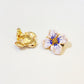 Beautiful Enamel Flower Stud Earrings